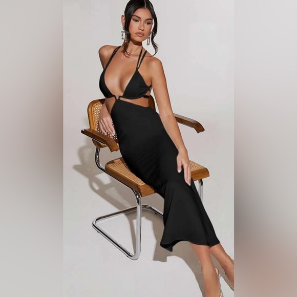 Halter Neck Lace-up Backless Dress SMALL BRAND NEW NEVER WORN - Picture 1 of 5